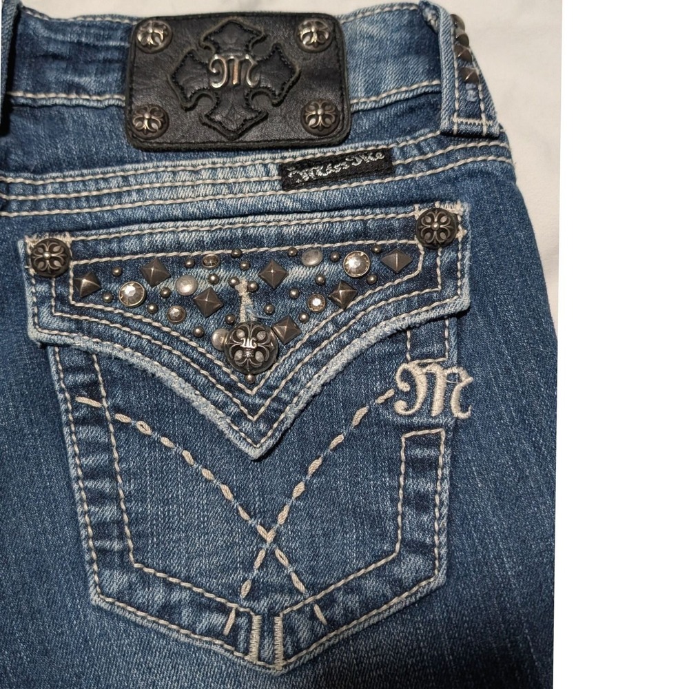 Miss Me JW4288B9 Boot Whiskering Jeans Women's 27 Medium Wash Denim